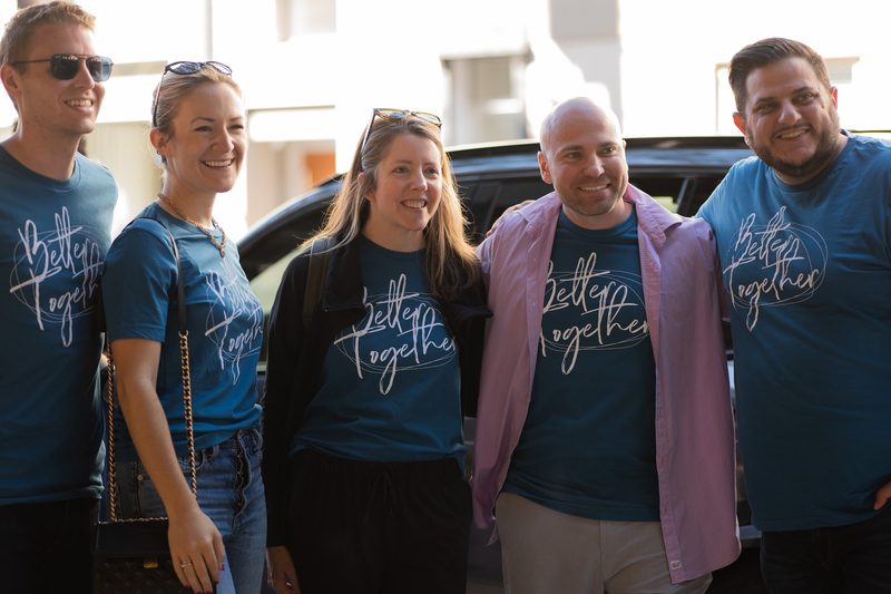 Hoboken Grace volunteers in Better Together t-shirts after a community event