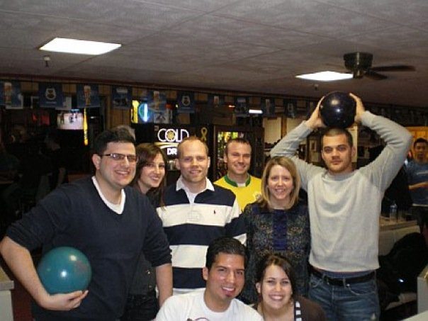 Hoboken Grace small group at a bowling night outing