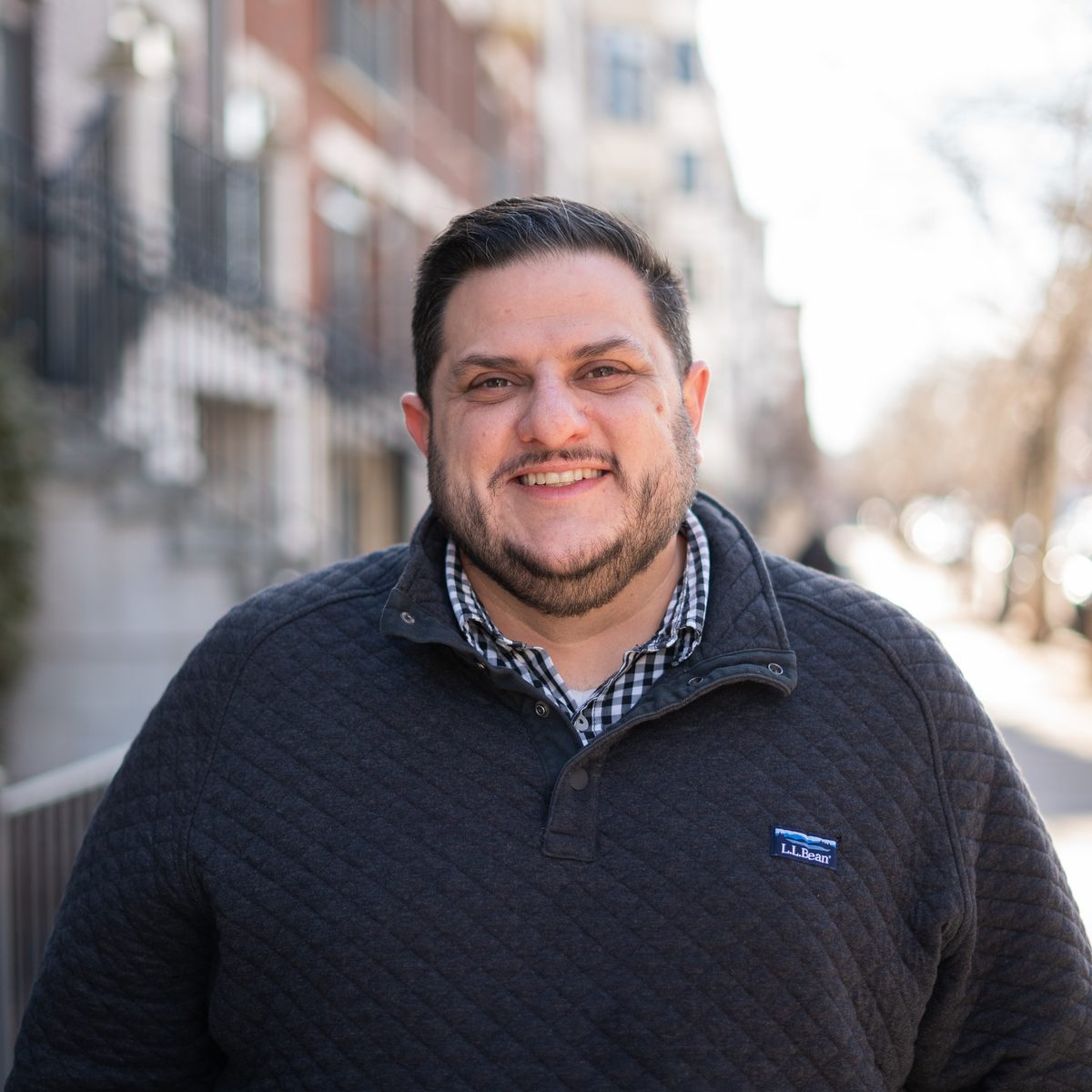 Nick Lenzi, small group leadership consultant, on a Hoboken street