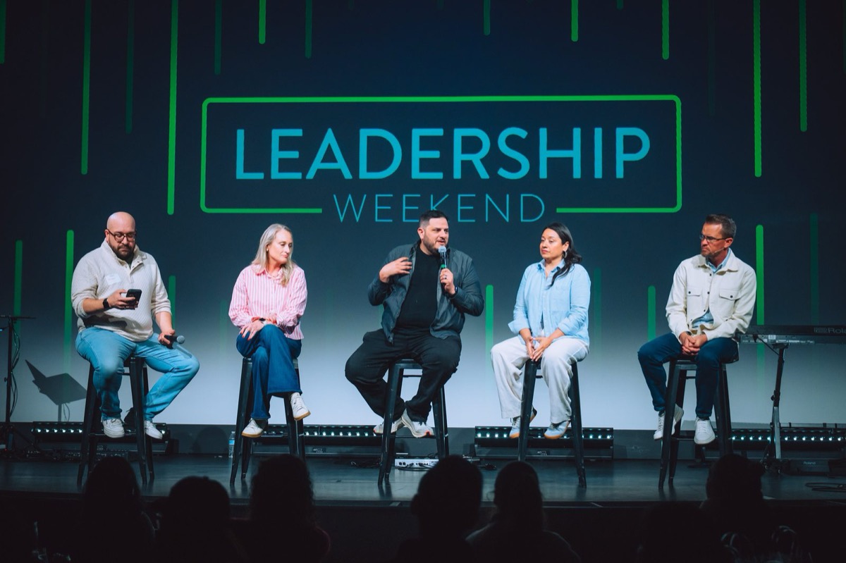 Nick Lenzi speaking on a leadership panel at Hoboken Grace Leadership Weekend